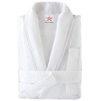 White Waffle weave Bathrobe