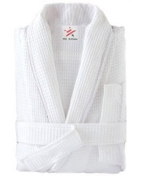 White Waffle weave Bathrobe