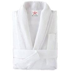 waffle dressing gown white