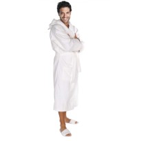 White Terry Hooded Robe