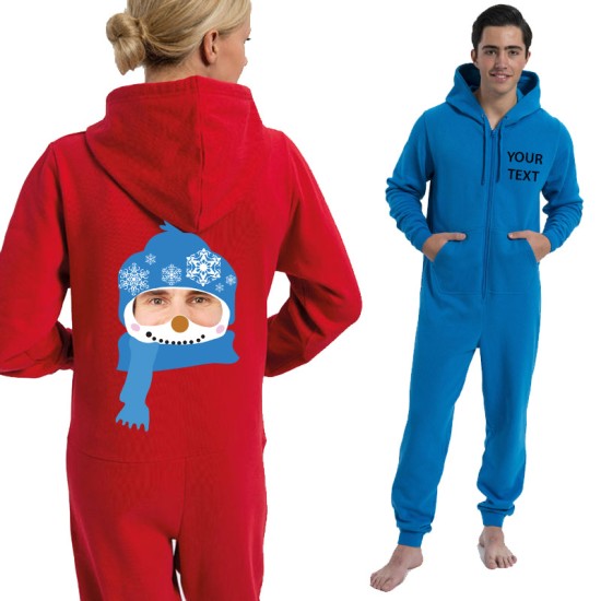 Personalised snowman with your image Christmas Onesies 