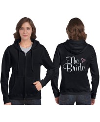 Bride Zip Hooded Sweatshirts with heart